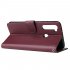 For Redmi NOTE 8 PU Leather Front Putton Protective Phone Case with 3 Cards Bracket Red wine