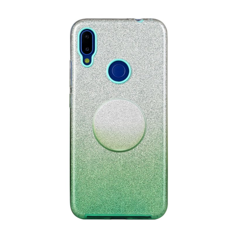 For Redmi Note 7/Note 7 pro/Note 8/Note 8 pro/8/8A Phone Case Gradient Color Glitter Powder Phone Cover with Airbag Bracket green