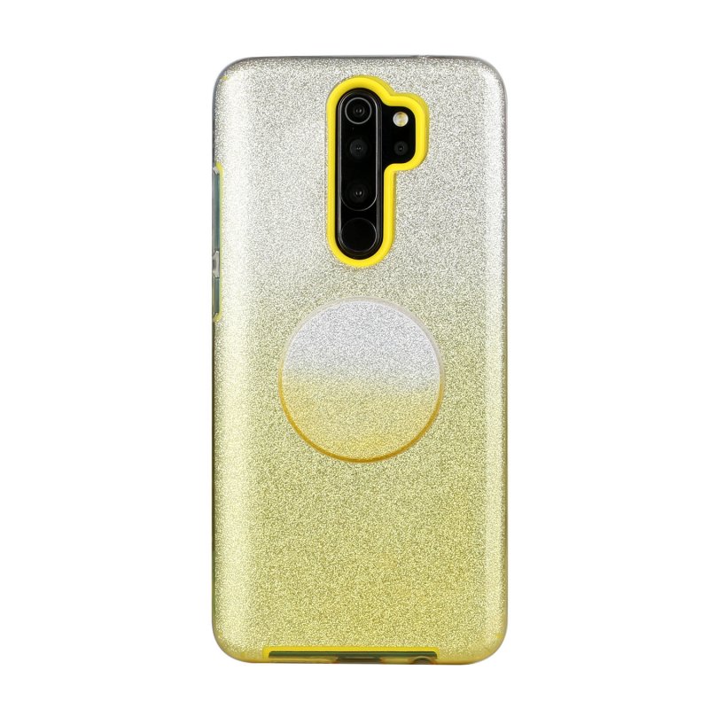 For Redmi Note 7/Note 7 pro/Note 8/Note 8 pro/8/8A Phone Case Gradient Color Glitter Powder Phone Cover with Airbag Bracket yellow