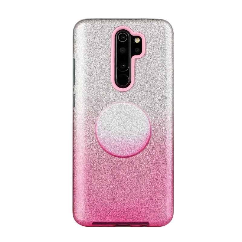 For Redmi Note 7/Note 7 pro/Note 8/Note 8 pro/8/8A Phone Case Gradient Color Glitter Powder Phone Cover with Airbag Bracket Pink
