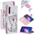 For Redmi Note 8 8 Pro Cellphone Cover Stand Function Wallet Design PU Leather Smartphone Shell Elegant Pattern Printed  Red lip cat