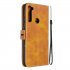 For Redmi Note 8T Redmi 8 Redmi 8A Case Soft Leather Cover with Denim Texture Precise Cutouts Wallet Design Buckle Closure Smartphone Shell  brown