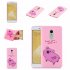 For Redmi note 4X NOTE 4 Cartoon Lovely Coloured Painted Soft TPU Back Cover Non slip Shockproof Full Protective Case with Lanyard Rose red