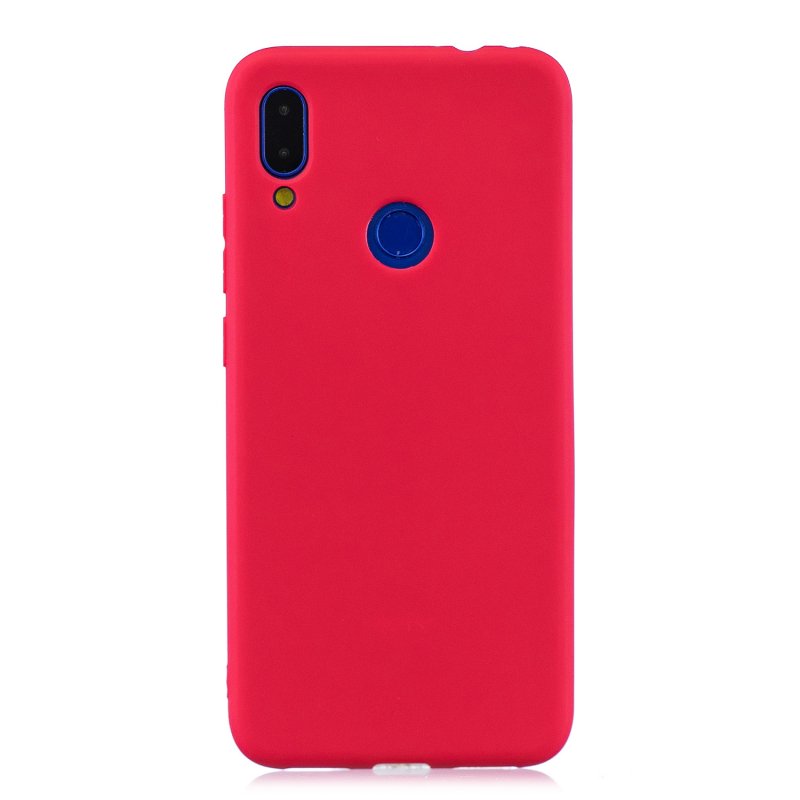 For Redmi note 7 Lovely Candy Color Matte TPU Anti-scratch Non-slip Protective Cover Back Case red