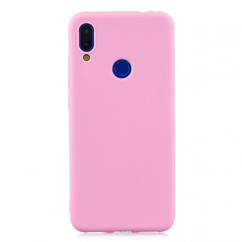 For Redmi note 7 Lovely Candy Color Matte TPU Anti-scratch Non-slip Protective Cover Back Case dark pink