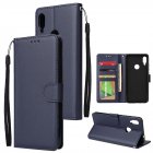 For Redmi note 7 Redmi note 7pro Flip type Leather Protective Phone Case with 3 Card Position Buckle Design Phone Cover  blue