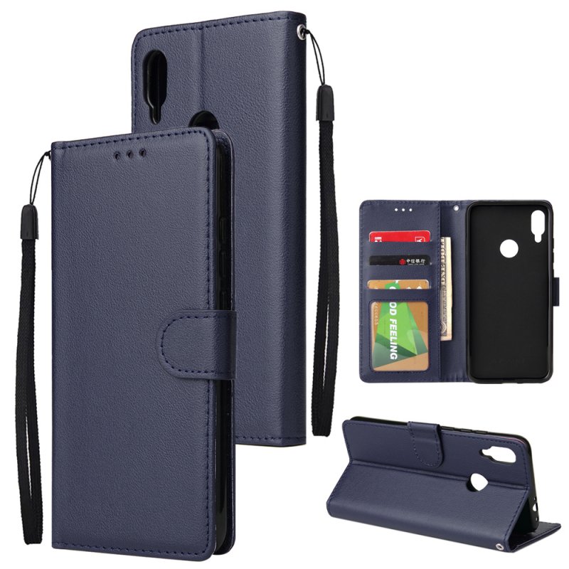 For Redmi note 7/Redmi note 7pro Flip-type Leather Protective Phone Case with 3 Card Position Buckle Design Phone Cover  blue