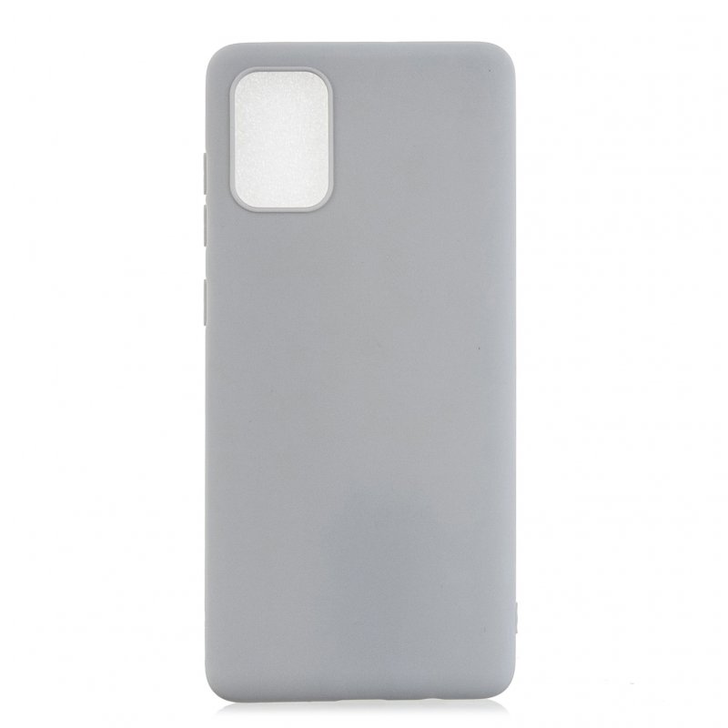 For Samsung A01/ A11/A21/A41/A51/A71/A81/A91 Mobile Phone Case Lovely Candy Color Matte TPU Anti-scratch Non-slip Protective Cover Back Case 12 gray