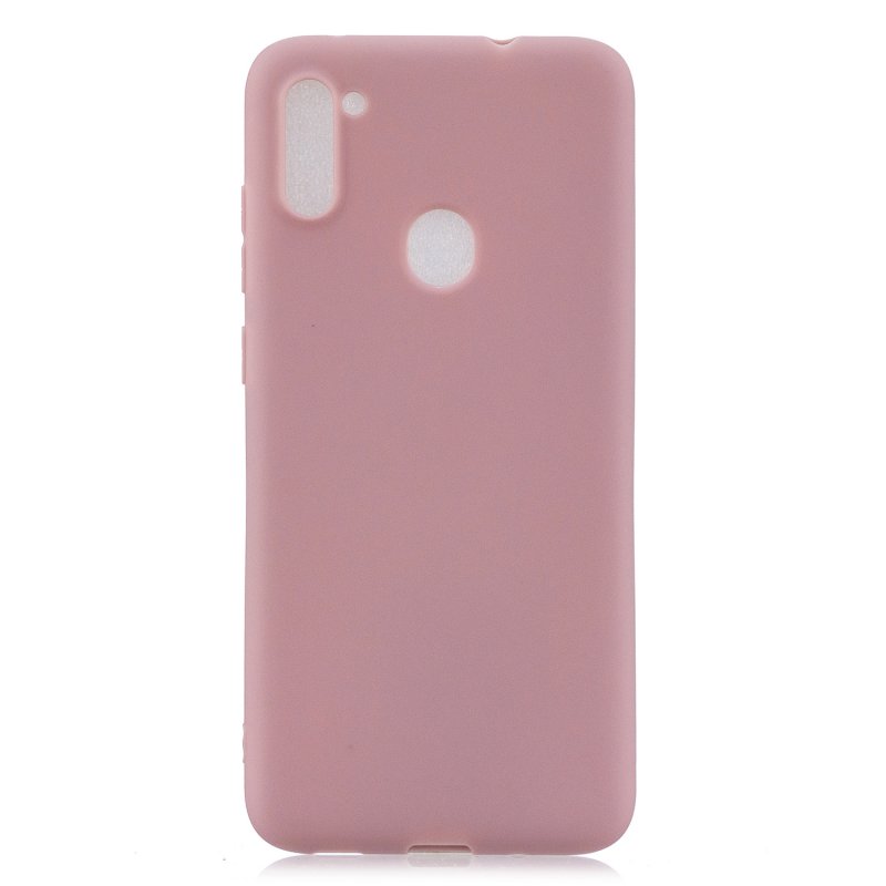 For Samsung A01/ A11/A21/A41/A51/A71/A81/A91 Mobile Phone Case Lovely Candy Color Matte TPU Anti-scratch Non-slip Protective Cover Back Case 11 lotus root pink