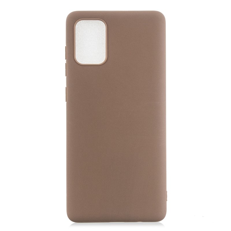 For Samsung A01/ A11/A21/A41/A51/A71/A81/A91 Mobile Phone Case Lovely Candy Color Matte TPU Anti-scratch Non-slip Protective Cover Back Case 9 brown