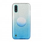 For Samsung A01 A11 European version A31 A71 Phone Case Gradient Color Glitter Powder Phone Cover with Airbag Bracket blue