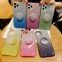 For Samsung A01 A11 European version A31 A71 Phone Case Gradient Color Glitter Powder Phone Cover with Airbag Bracket green