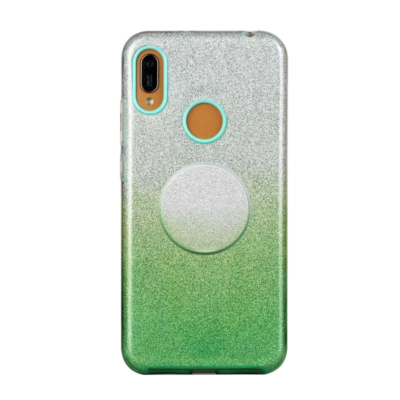 For Samsung A01/A11 European version/A31/A71 Phone Case Gradient Color Glitter Powder Phone Cover with Airbag Bracket green