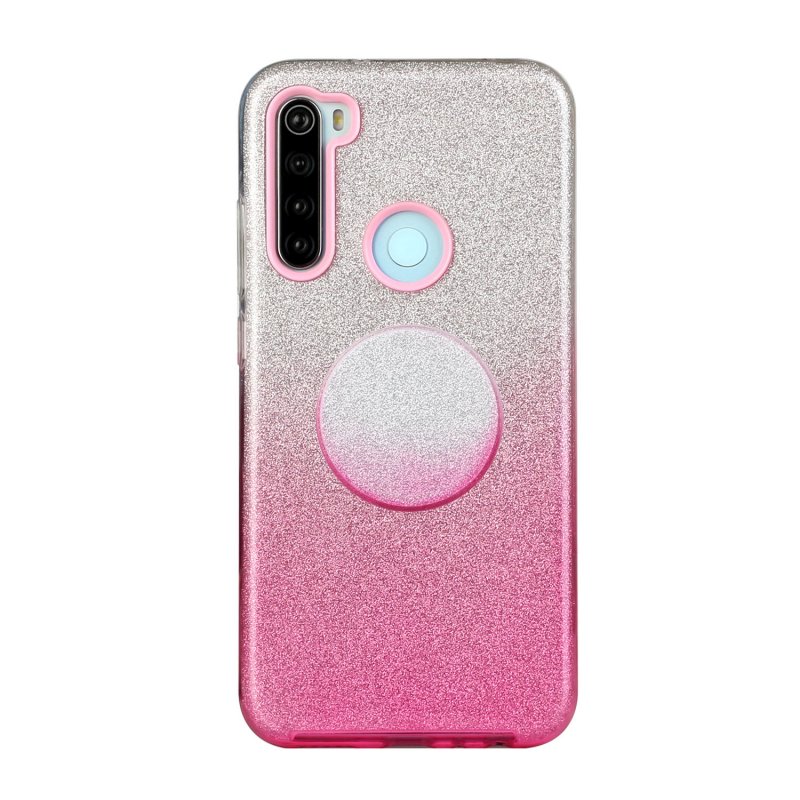 For Samsung A01/A11 European version/A31/A71 Phone Case Gradient Color Glitter Powder Phone Cover with Airbag Bracket Pink