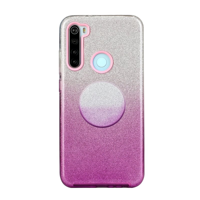 For Samsung A01/A11 European version/A31/A71 Phone Case Gradient Color Glitter Powder Phone Cover with Airbag Bracket purple