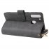 For Samsung A01 A21 A31 A41 A51 Pu Leather  Mobile Phone Cover Zipper Card Bag   Wrist Strap black