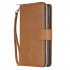 For Samsung A01 A21 A31 A41 A51 Pu Leather  Mobile Phone Cover Zipper Card Bag   Wrist Strap brown