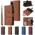 For Samsung A01 Case Smartphone Shell Wallet Design Zipper Closure Overall Protection Cellphone Cover  4 brown
