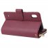 For Samsung A10 A20 A30 A50 A30S A50S Pu Leather  Mobile Phone Cover Zipper Card Bag   Wrist Strap Red wine