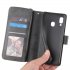For Samsung A10 A20 A30 A50 A30S A50S Pu Leather  Mobile Phone Cover Zipper Card Bag   Wrist Strap black