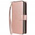 For Samsung A10 A20 A30 A50 A30S A50S Pu Leather  Mobile Phone Cover Zipper Card Bag   Wrist Strap Rose gold