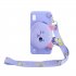 For Samsung A10 A20 A30 Case Mobile Phone Shell Shockproof TPU Cellphone Cover with Cartoon Cat Pig Panda Coin Purse Lovely Shoulder Starp  Pink
