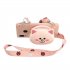 For Samsung A10 A20 A30 Case Mobile Phone Shell Shockproof TPU Cellphone Cover with Cartoon Cat Pig Panda Coin Purse Lovely Shoulder Starp  Pink