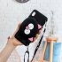 For Samsung A10 A20 A30 Case Mobile Phone Shell Shockproof TPU Cellphone Cover with Cartoon Cat Pig Panda Coin Purse Lovely Shoulder Starp  Black