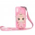 For Samsung A10 A20E A30 A40 Full Protective TPU Mobile Phone Cover with Cartoon Coin Purse  Cartoon Hanging Lanyard 3 deep pink piglets