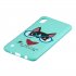 For Samsung A10 Cartoon Lovely Coloured Painted Soft TPU Back Cover Non slip Shockproof Full Protective Case with Lanyard Light blue