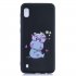 For Samsung A10 Cartoon Lovely Coloured Painted Soft TPU Back Cover Non slip Shockproof Full Protective Case with Lanyard white