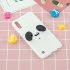 For Samsung A10 Cartoon Lovely Coloured Painted Soft TPU Back Cover Non slip Shockproof Full Protective Case with Lanyard white