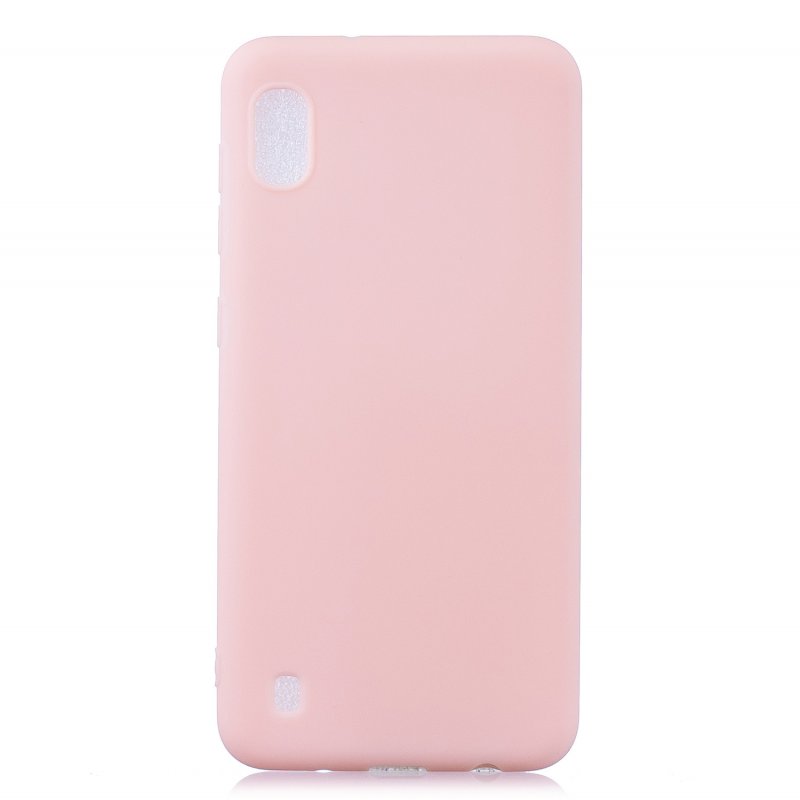 For Samsung A10 Lovely Candy Color Matte TPU Anti-scratch Non-slip Protective Cover Back Case Light pink