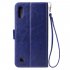 For Samsung A10 Solid Color PU Leather Zipper Wallet Double Buckle Protective Case with Stand   Lanyard black