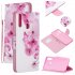 For Samsung A10S A20S Smartphone Case PU Leather Phone Shell Lovely Cartoon Pattern Card Slots Overall Protection peach blossom