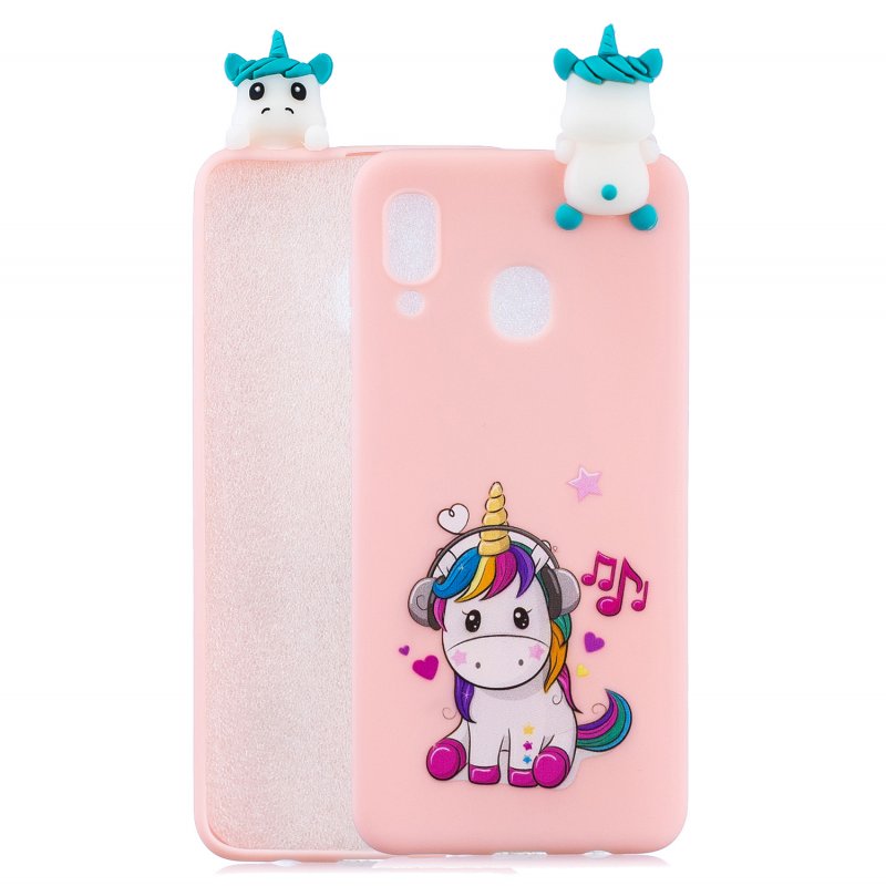 For Samsung A10S A20S Color Painting Pattern Drop Protection Soft TPU Mobile Phone Case+Back Cover Bracket Music unicorn