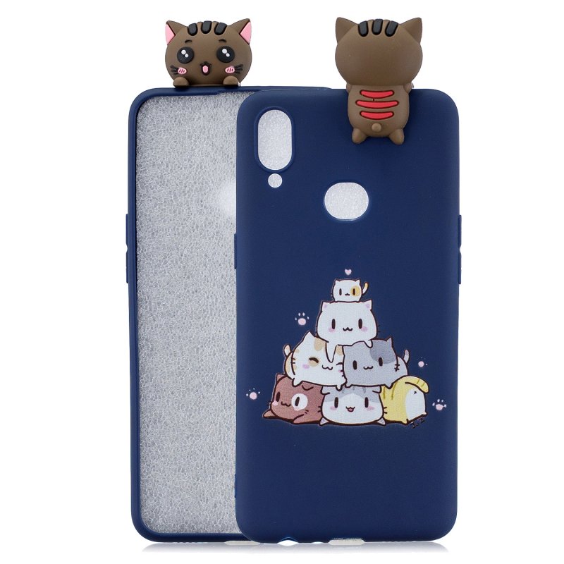 For Samsung A10S A20S Color Painting 3D Cartoon Animal Full Protective Soft TPU Mobile Phone Case sapphire