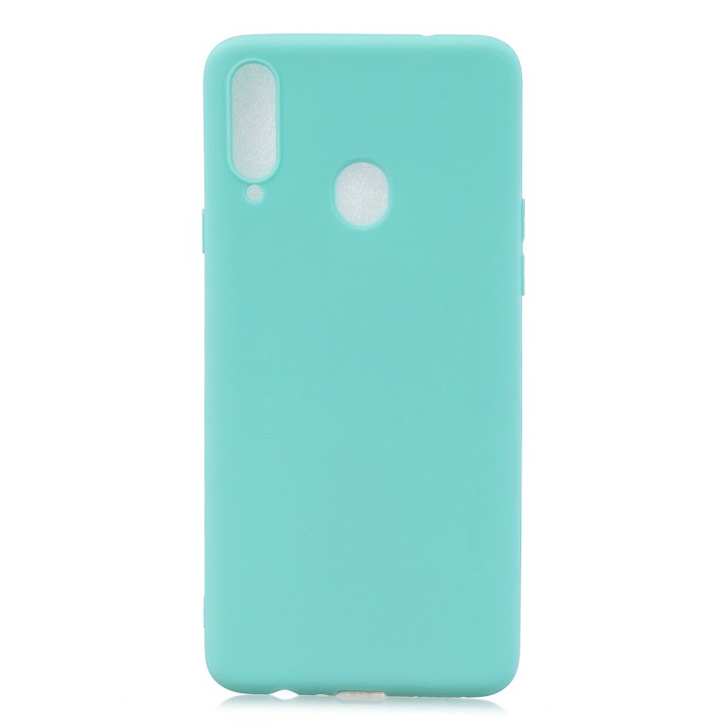 For Samsung A10S A20S Shockproof TPU Back Cover Soft Candy Color Frosted Surface Mobile Phone Case Light blue