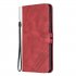 For Samsung A10S A20S Solid Color Denim Texture Front Clasp Bracket Leather Mobile Phone Cover red
