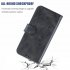 For Samsung A10S A20S Solid Color Denim Texture Front Clasp Bracket Leather Mobile Phone Cover black