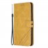 For Samsung A10S A20S Solid Color Denim Texture Front Clasp Bracket Leather Mobile Phone Cover yellow