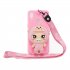 For Samsung A10S A20S TPU Full Protective Cartoon Mobile Phone Cover with Coin Purse Hanging Lanyard 6 white big bear