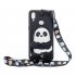 For Samsung A10S A20S TPU Full Protective Cartoon Mobile Phone Cover with Coin Purse Hanging Lanyard 5 black striped bears