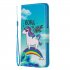 For Samsung A10S A20S Smartphone Case PU Leather Phone Shell Lovely Cartoon Pattern Card Slots Overall Protection Rainbow horse