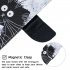 For Samsung A10S A20S Smartphone Case PU Leather Phone Shell Lovely Cartoon Pattern Card Slots Overall Protection Black white cat