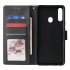 For Samsung A10S A20S Cellphone Cover Mobile Phone Shell Buckle Closure Cards Slots PU Leather Smart Shell with Wallet Overall Protection black