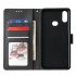 For Samsung A10S A20S Cellphone Cover Mobile Phone Shell Buckle Closure Cards Slots PU Leather Smart Shell with Wallet Overall Protection black