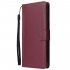 For Samsung A10S A20S Cellphone Cover Mobile Phone Shell Buckle Closure Cards Slots PU Leather Smart Shell with Wallet Overall Protection wine red 