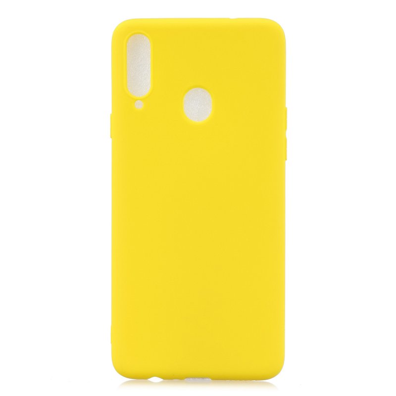 For Samsung A10S A20S Shockproof TPU Back Cover Soft Candy Color Frosted Surface Mobile Phone Case yellow
