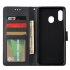 For Samsung A30 A20 Flip type Leather Protective Phone Case with 3 Card Position Buckle Design Phone Cover  black